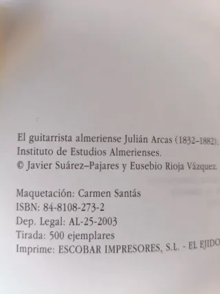 EL GUITARRISTA JULIÁN ARCAS 1832-1882 BIOGRAFIA