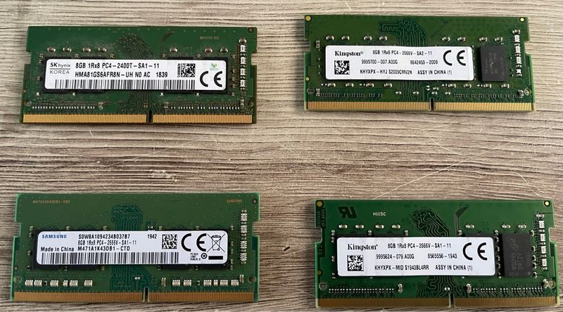 4x 8GB DDR4 Módulos de Memoria RAM