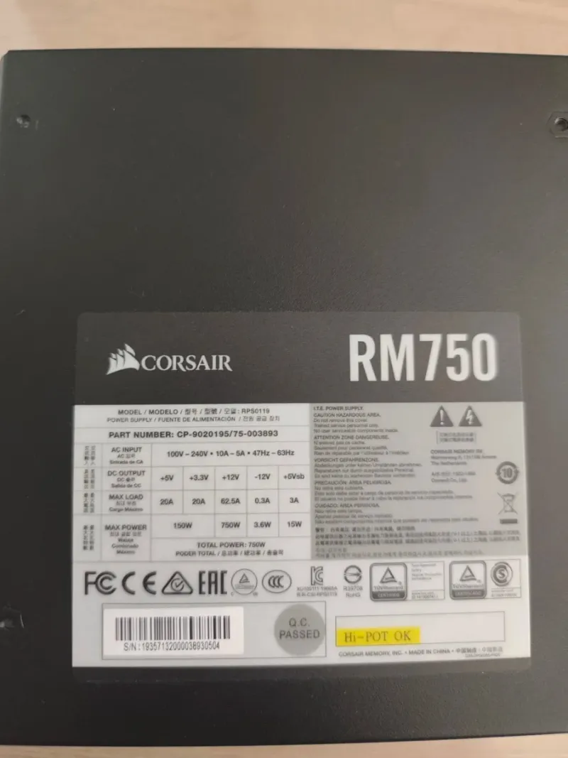 Fuente Alimentación Corsair RM750 afbeelding 2