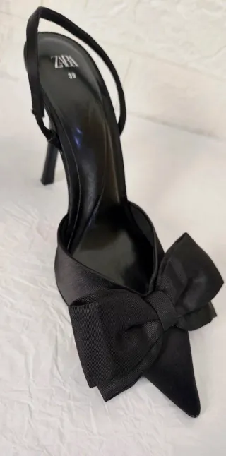 Sandalias Zara Tacón Lazos Talla 39