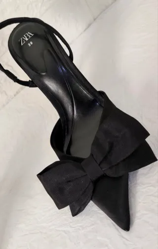 Sandalias Zara Tacón Lazos Talla 39