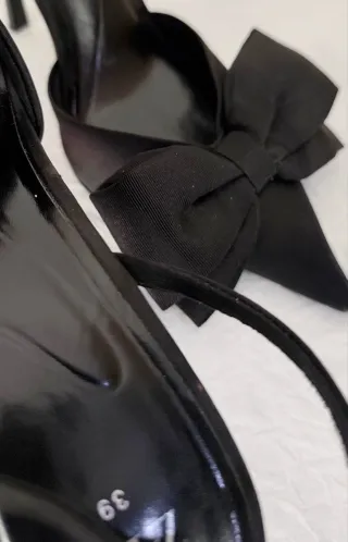 Sandalias Zara Tacón Lazos Talla 39