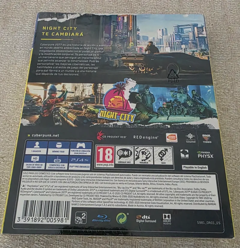 Cyberpunk 2077 (PlayStation 4) Edición 2 Bluray afbeelding 2