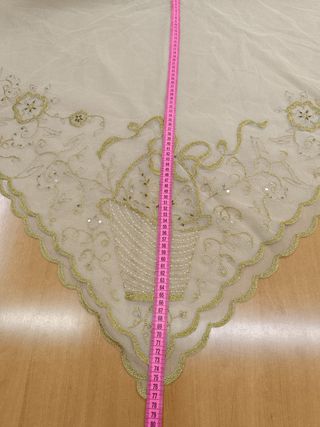 Pico fallera tul bordado oro y lentejuela plata