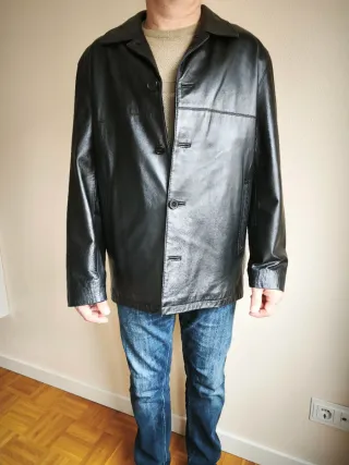 Chaqueta de Piel Negra Talla M