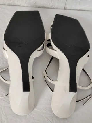 Sandalias Zara Tacón Blanco