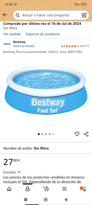 Piscina Bestway Fast Set 183x51 Azul