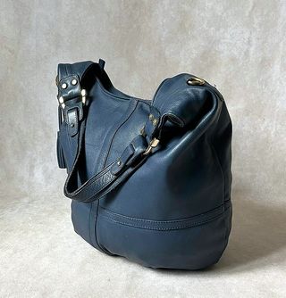 Borsa Hobo Jenrigò Vera Pelle Blu