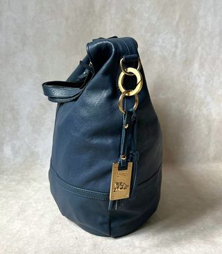Borsa Hobo Jenrigò Vera Pelle Blu