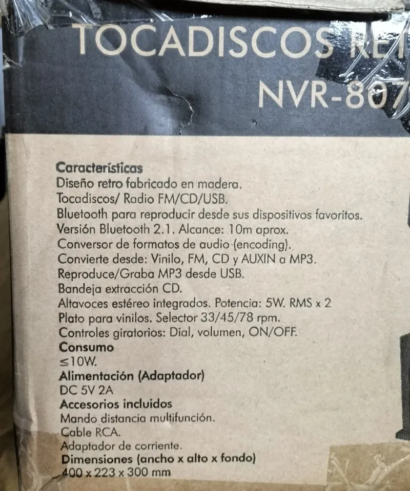 Equipo de música retro Nevir afbeelding 2
