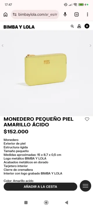 Monedero Bimba y Lola Amarillo