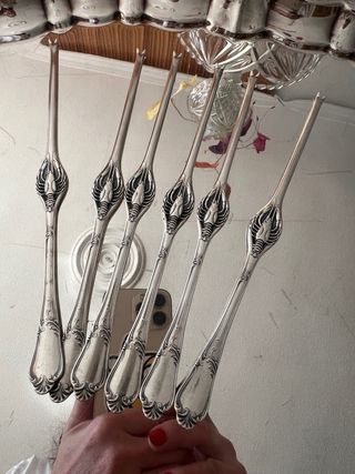 6 Cubiertos de marisco alpaca vintage