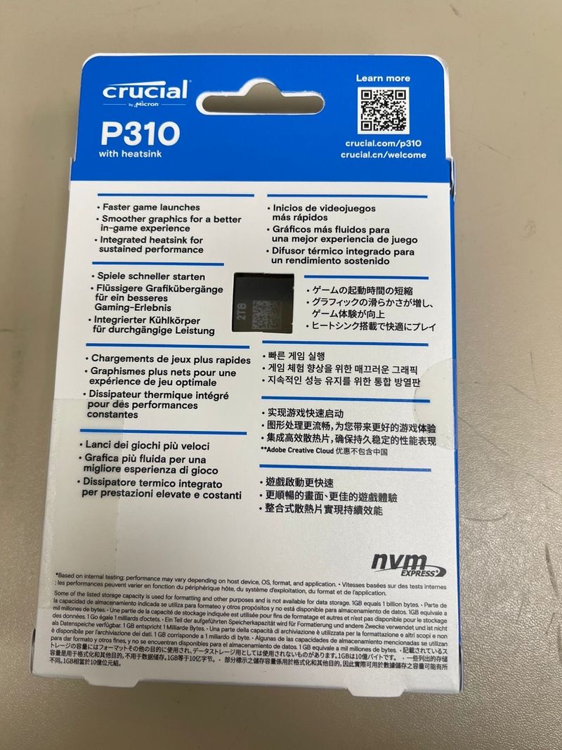 Crucial P310 SSD 2TB PCIe Gen4 NVMe M.2 afbeelding 2