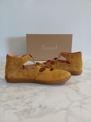 Think! Merceditas Mujer Cordones Marrón/Amarillo