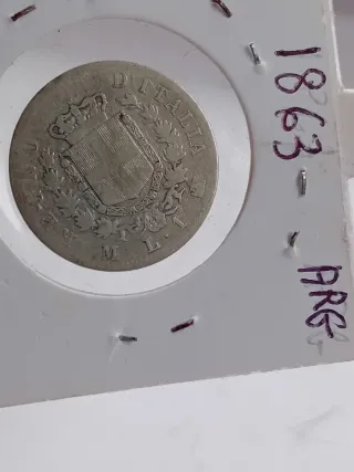Moneta Argento 1863 D'ITALIA