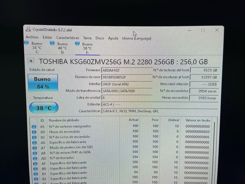 Toshiba M.2 SSD 256Gb USB 3.0/3.1 afbeelding 6