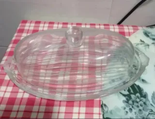 Mantequillera Vintage Vidrio Transparente