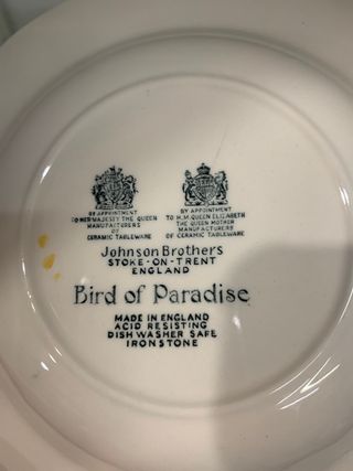 Vajilla Porcelana Bird of Paradise de Colección