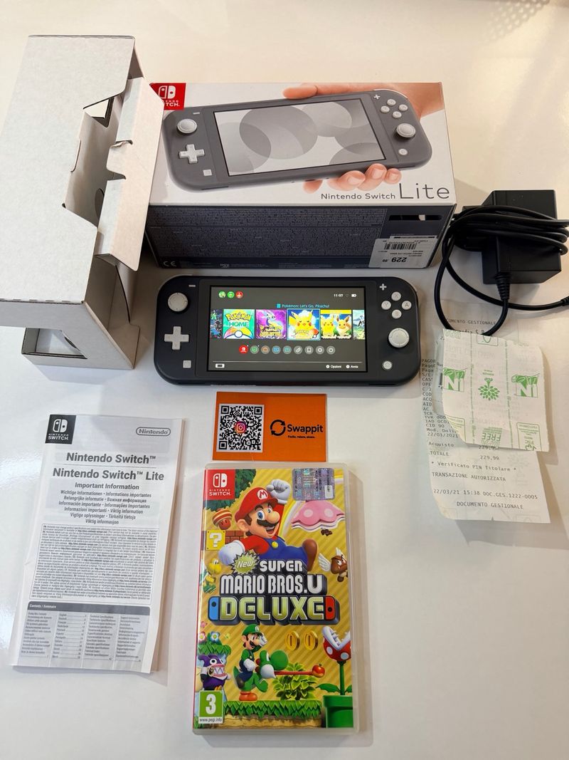 Nintendo Switch Lite gris + Mario Bros Deluxe