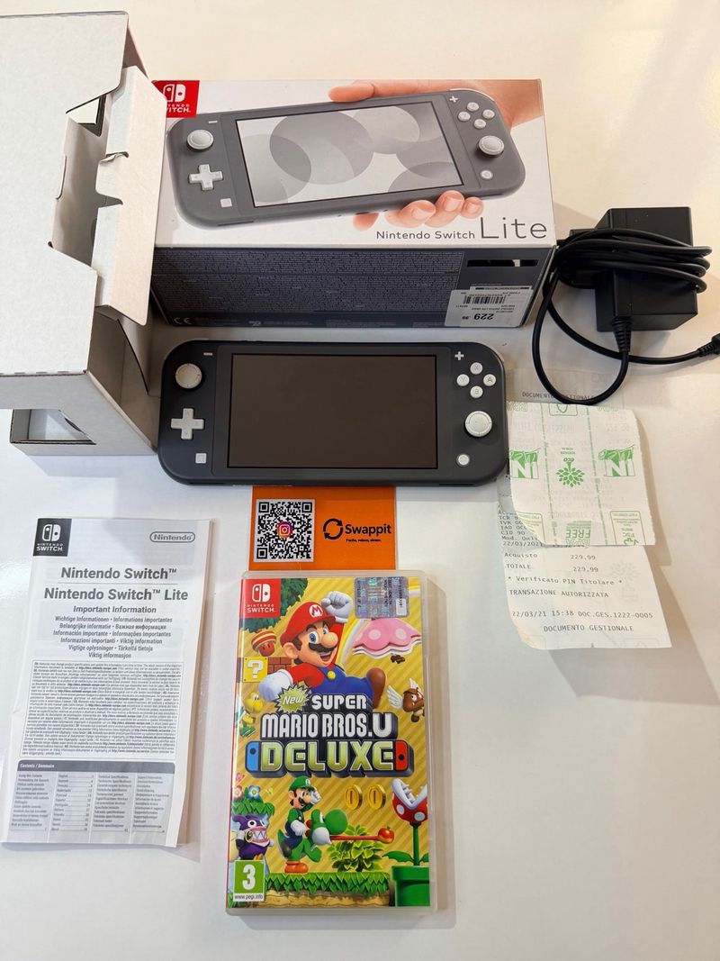 Nintendo Switch Lite gris + Mario Bros Deluxe afbeelding 2