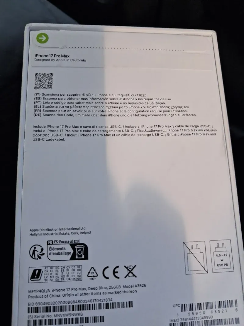 iPhone 17 Pro Max 256GB Azul