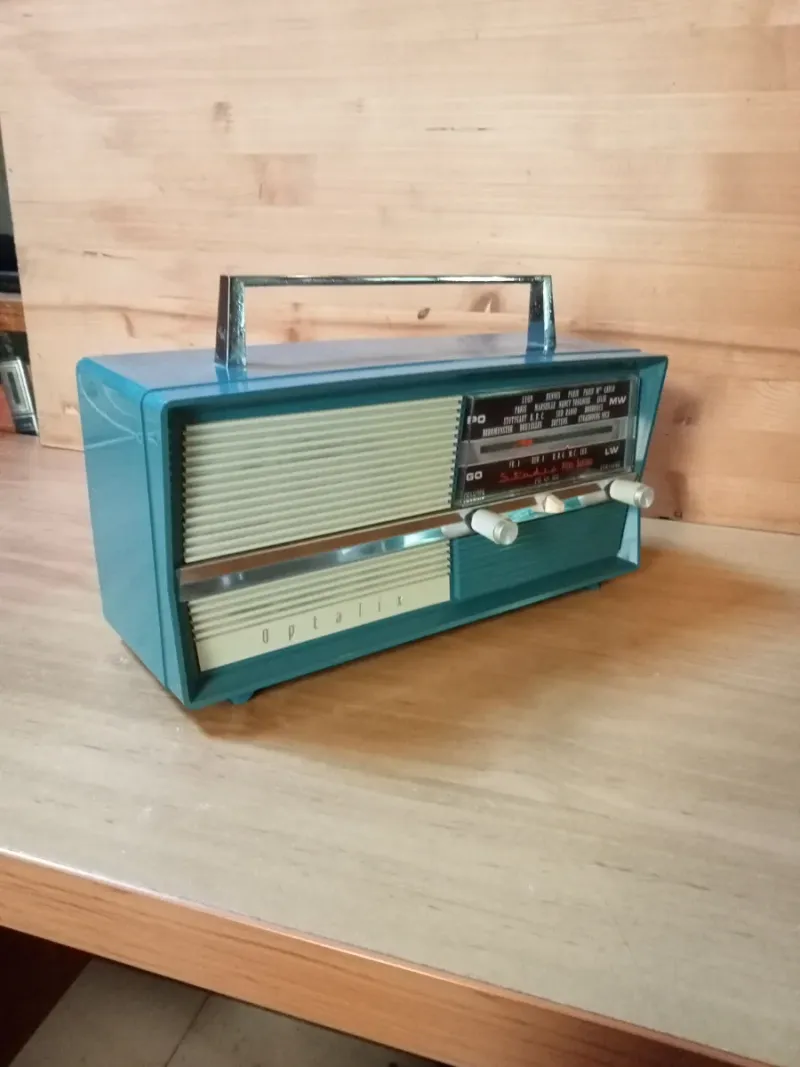 Radio Transistor Optalix Azul y Plata