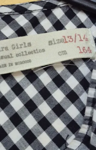 Camisa Zara cuadros vichy nudo