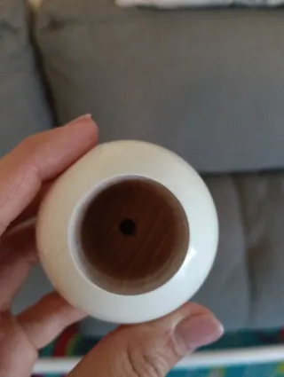 Barra Cortina Blanca con Bolas Decorativas, madera