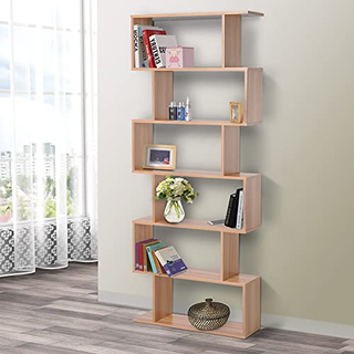 Libreria moderna legno 6 ripiani 80x23x192cm