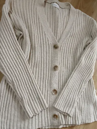 Chaqueta de punto beige talla L