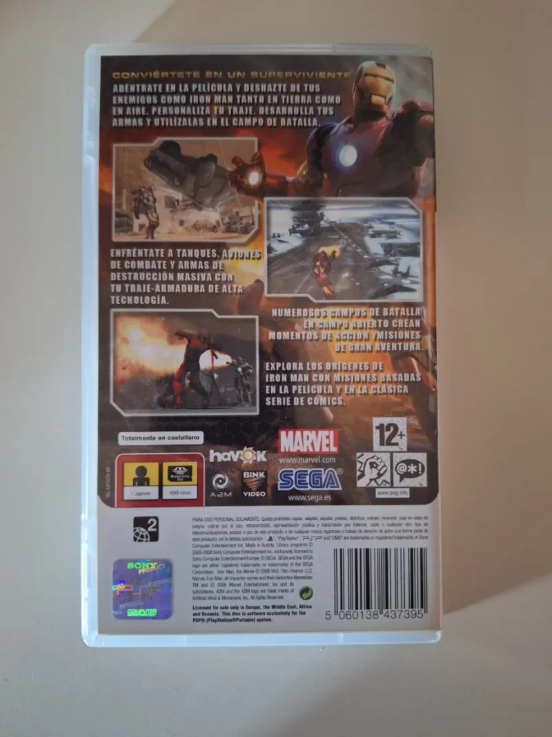 Iron Man PSP Videojuego Oficial Marvel Sega afbeelding 2