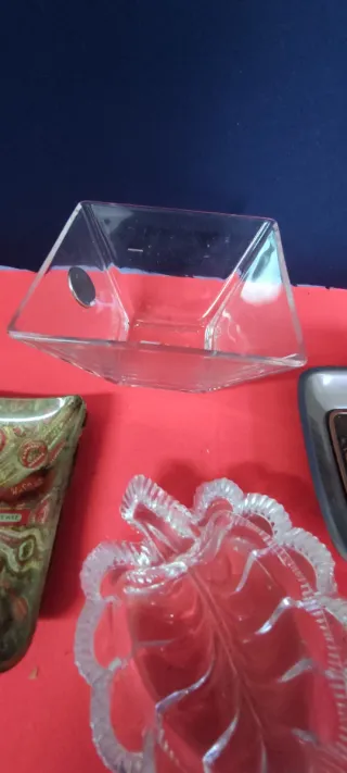 Lote ceniceros y cuenco de cristal L9C1