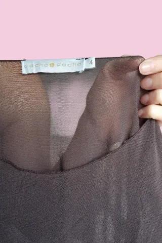 Top manica lunga mesh Cache Cache anni 2000 y2k