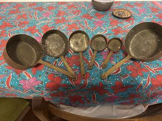 Set 6Pentole Rame Manico Bronzo