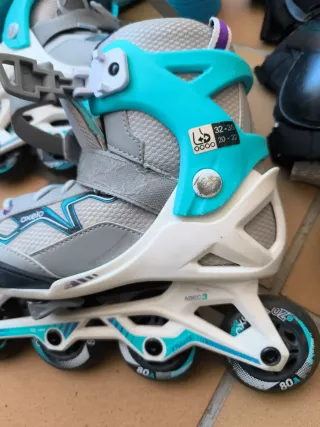 Equipo patinaje: patines,casco,protecciones,bolsa