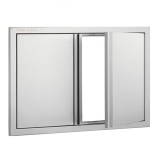 Puerta de Acceso BBQ, Puerta Doble para Cocina Exterior de 774x532 mm, Puerta de Montaje Flush de Acero Inoxidable, Puerta Vertical de Pared con Mangos Rehundidos, para Isla BBQ, Estación de Asado...