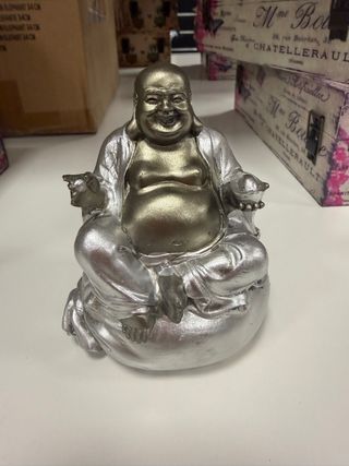 Buda de la suerte plateado