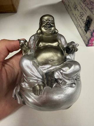 Buda de la suerte plateado