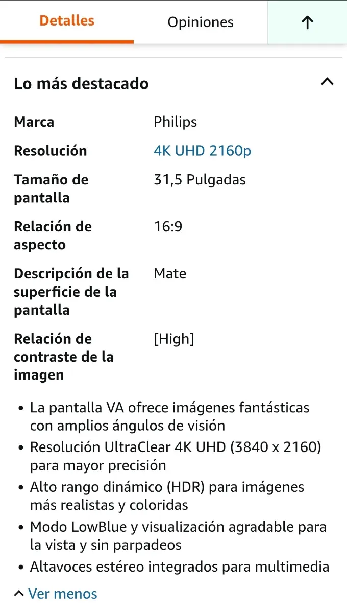 Monitor Philips 32 pulgadas UHD 4k 60Hz como NUEVO afbeelding 8