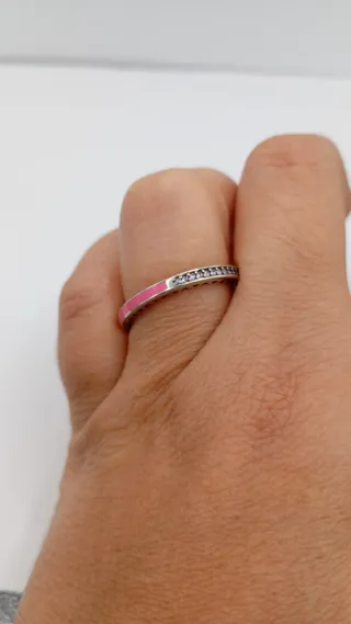 Anillo circonitas y esmaltado multicolor
