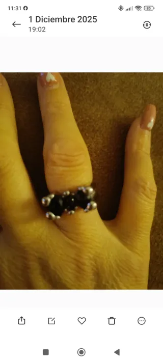 Anillo Tous Acero Quirúrgico Negro y Plateado