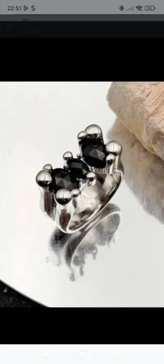 Anillo Tous Acero Quirúrgico Negro y Plateado