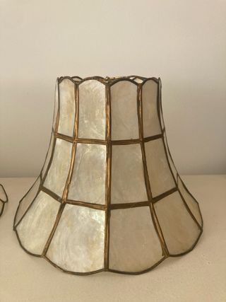 Tulipas de lámpara de nacar y metal