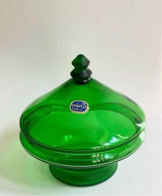 Portacaramelle Vaso Vetro Boemia Verde