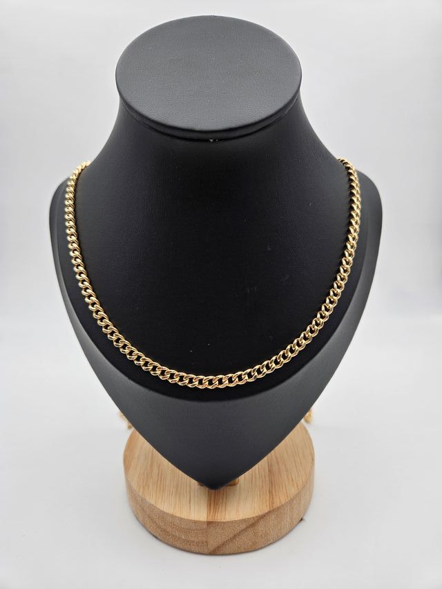 Cadena Cubana Oro Macizo 14K 38.8gr 78cm