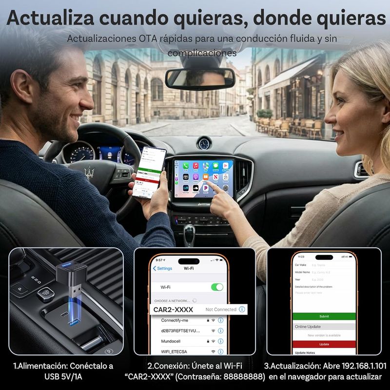Ottocast Mini Core Adaptador CarPlay Inalámbrico afbeelding 8