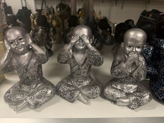 Juego 3 monjes budistas plata