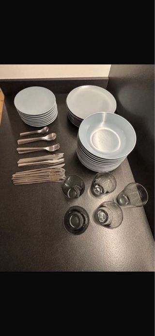 Vajilla Ikea Azul Porcelana