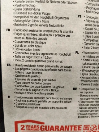 Pack 2 Cuadernas ToughBuilt TB-56-L-2 Cuadrícula