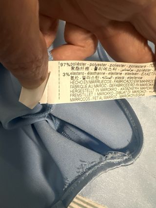 Camisa satinada Zara azul